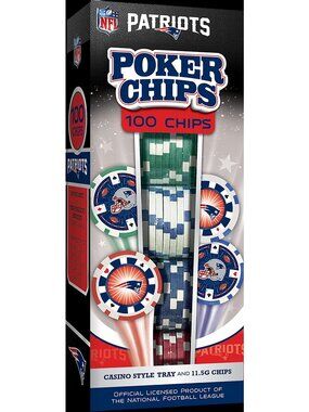 Poker Chips Set NFL New England Patriots Masterpiece USA New in Box Set